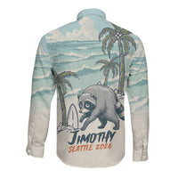 Hot Jimothy Summer Retro Style Long Sleeve Button Shirt