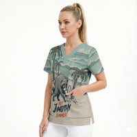 Hot Jimothy Summer Retro Style Scrub Top