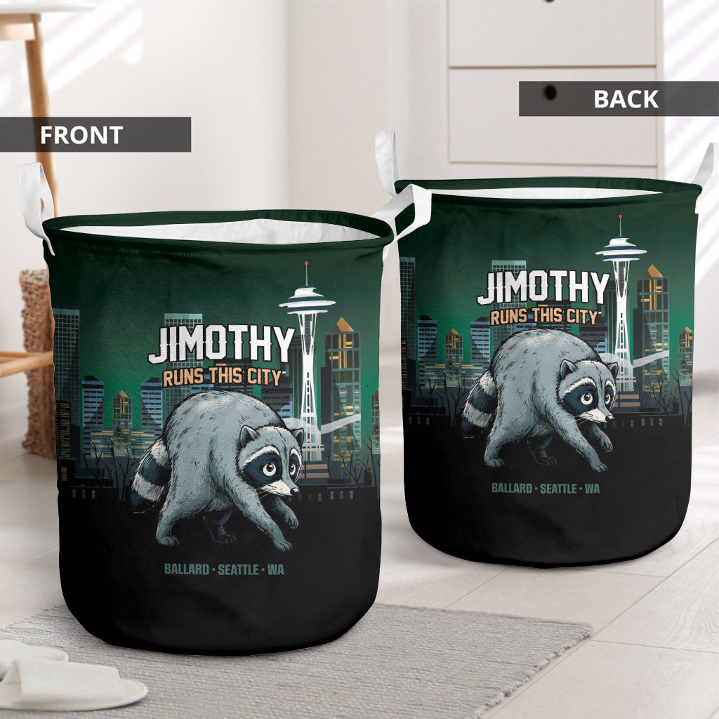 Raccoon Jimothy Runs This City Laundry Basket