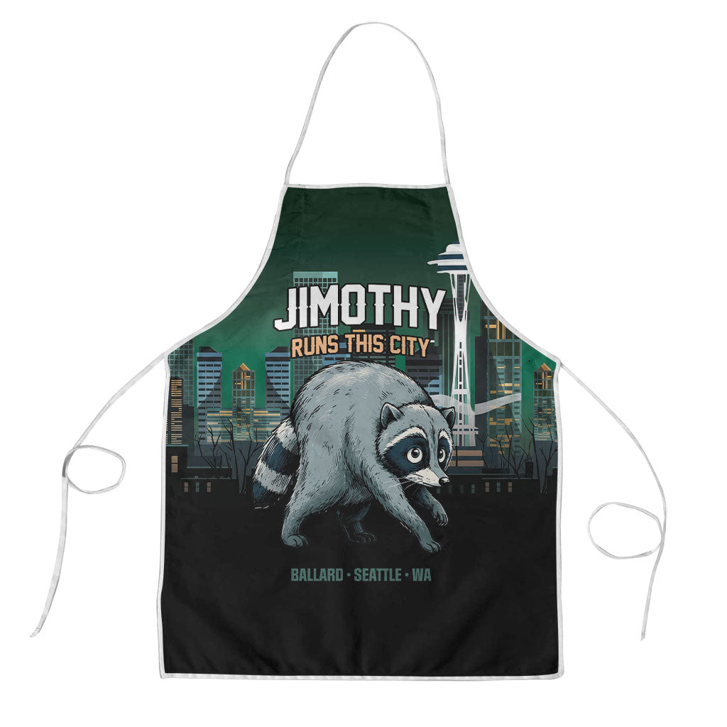 Raccoon Jimothy Runs This City Apron