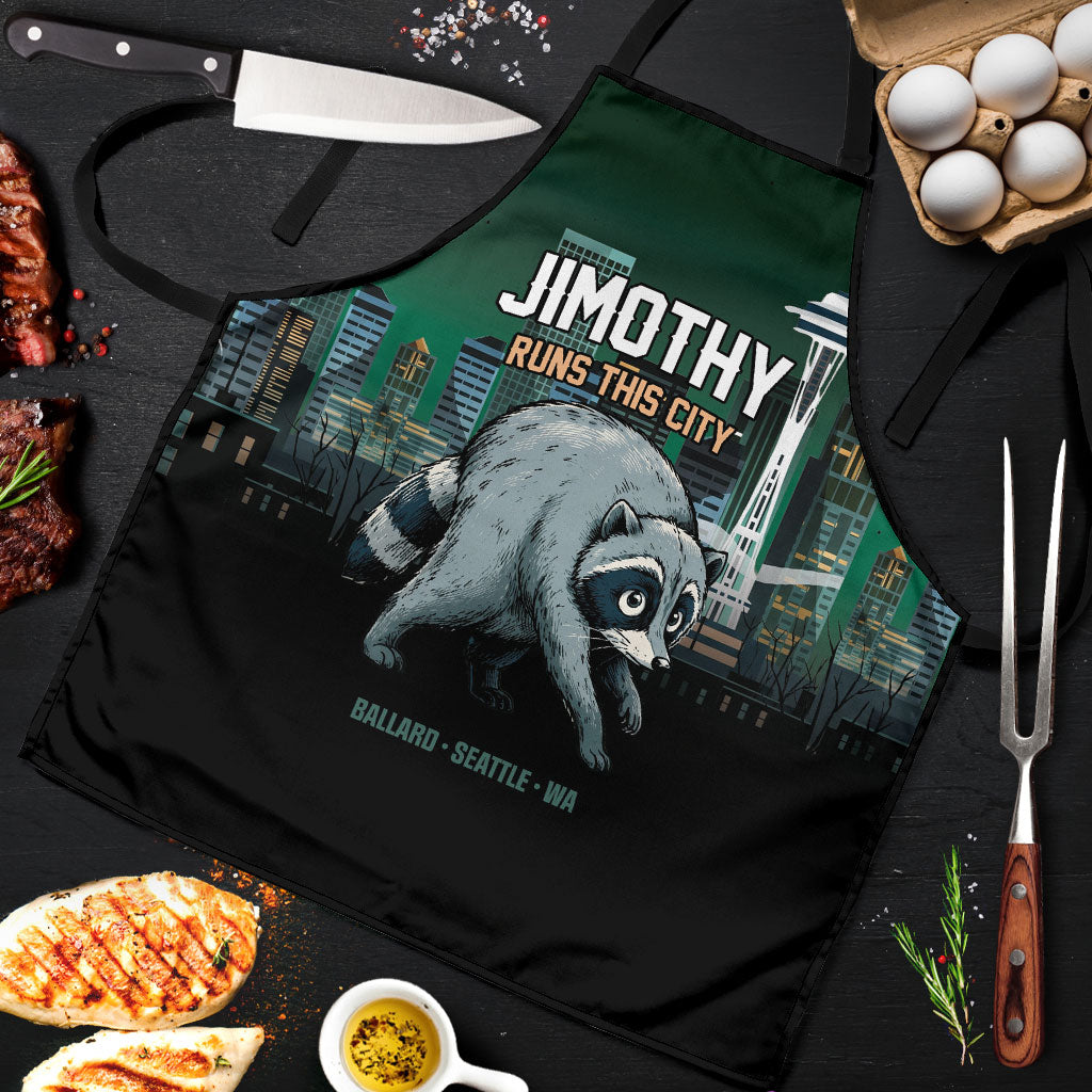 Raccoon Jimothy Runs This City Apron