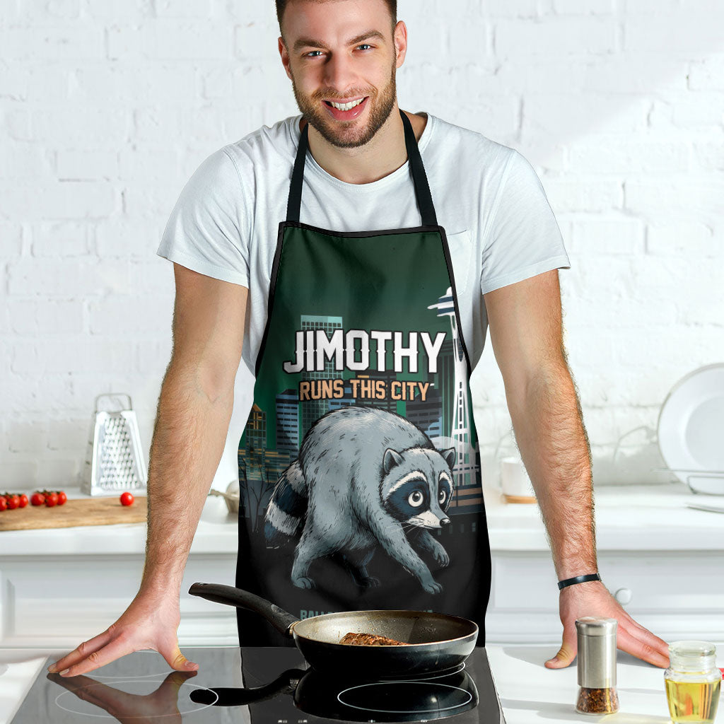 Raccoon Jimothy Runs This City Apron