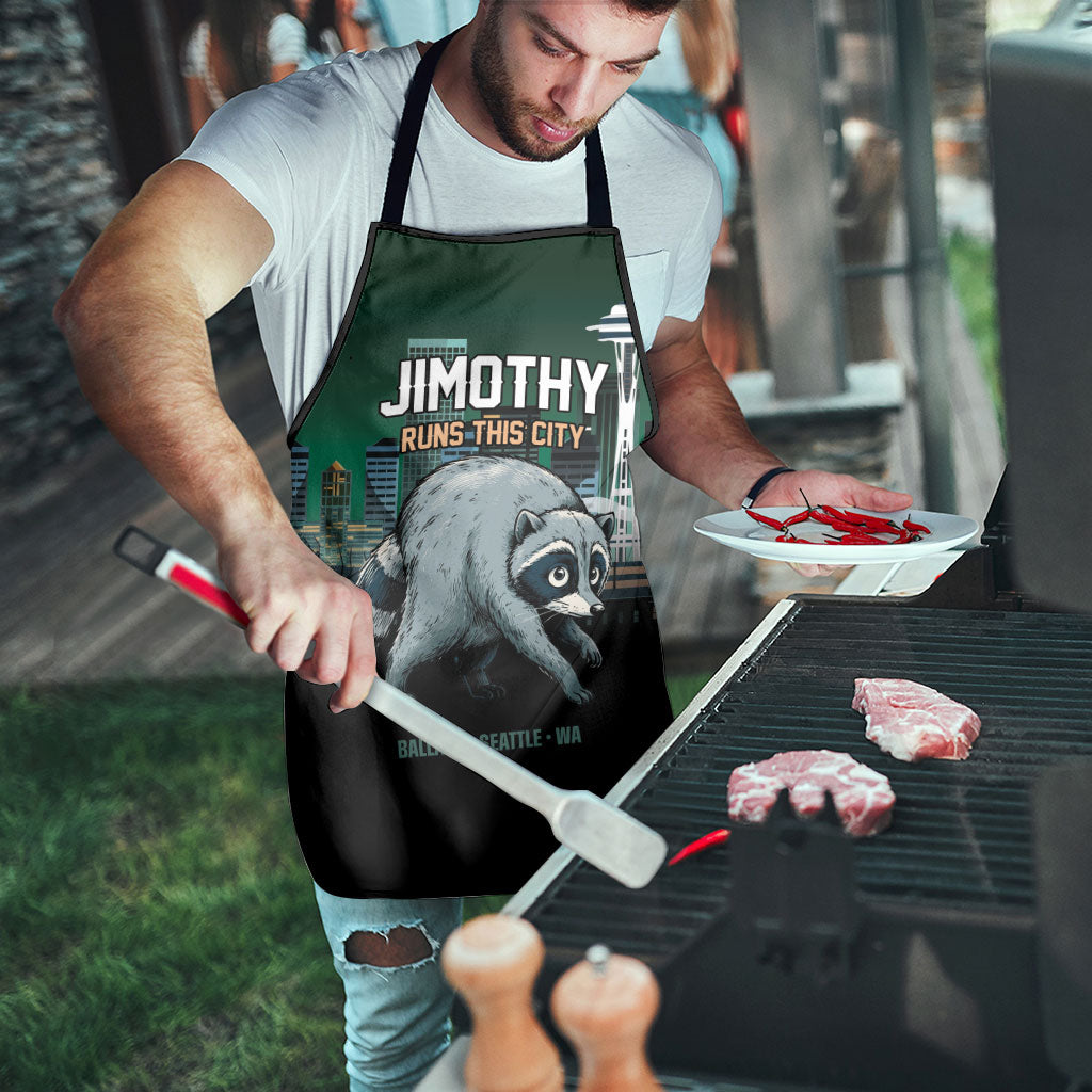 Raccoon Jimothy Runs This City Apron