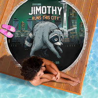 Raccoon Jimothy Runs This City Beach Blanket