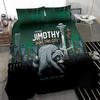 Raccoon Jimothy Runs This City Bedding Set