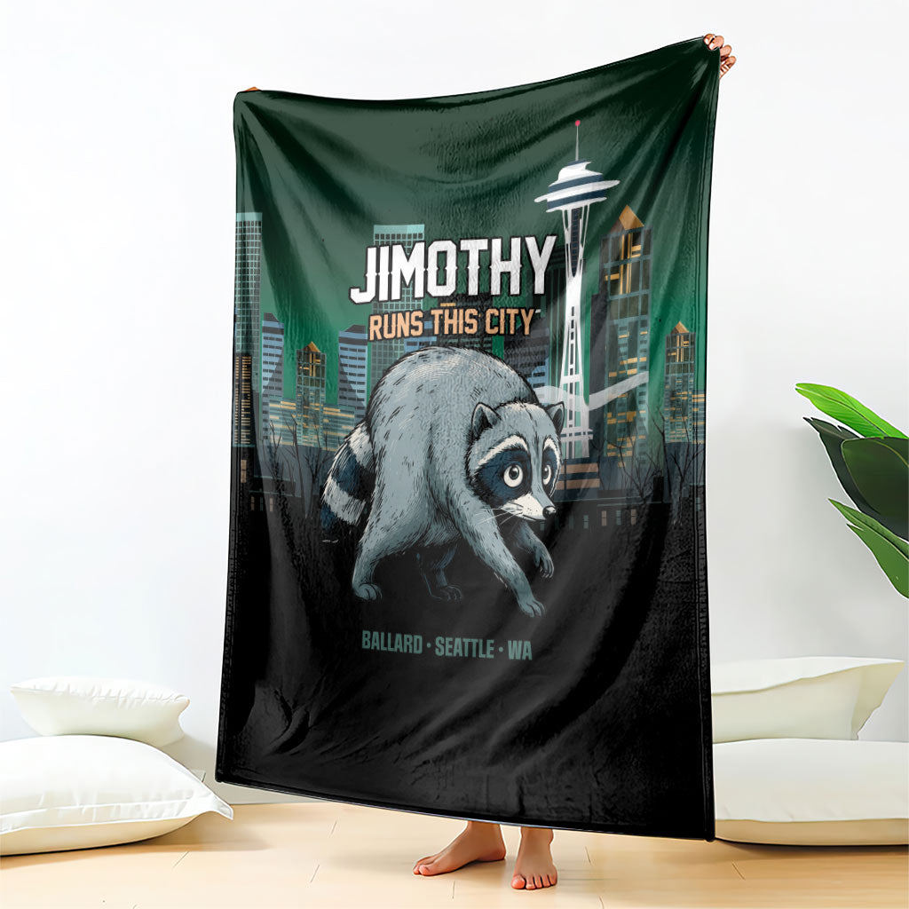 Raccoon Jimothy Runs This City Blanket