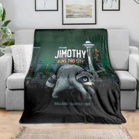Raccoon Jimothy Runs This City Blanket