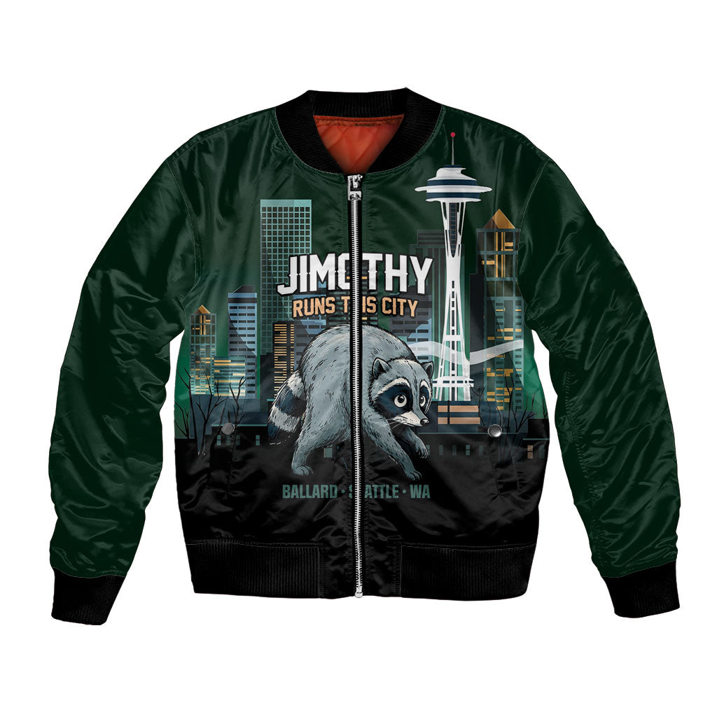 Raccoon Jimothy Runs This City Bomber Jacket