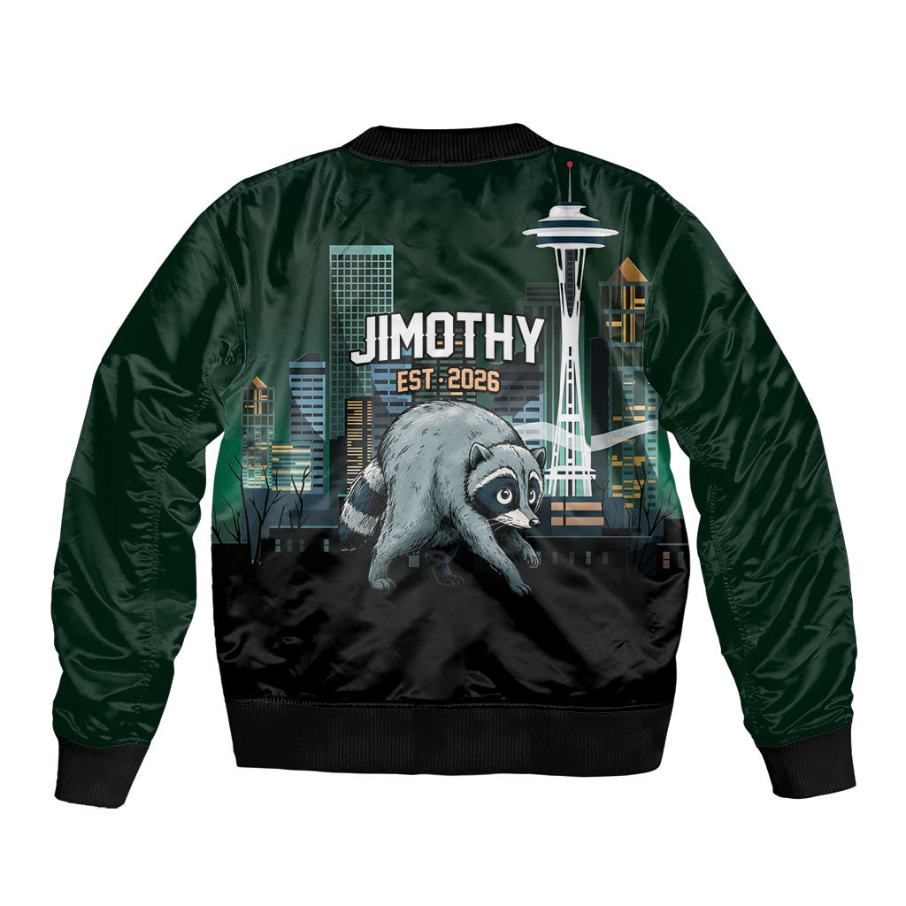 Raccoon Jimothy Runs This City Bomber Jacket