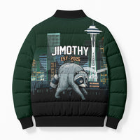 Raccoon Jimothy Runs This City Bomber Puffer Jacket