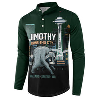 Raccoon Jimothy Runs This City Button Sweatshirt