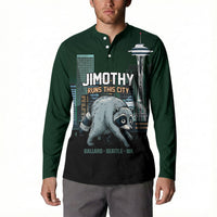 Raccoon Jimothy Runs This City Button Sweatshirt