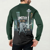 Raccoon Jimothy Runs This City Button Sweatshirt