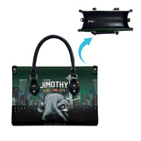Raccoon Jimothy Runs This City Leather Bag