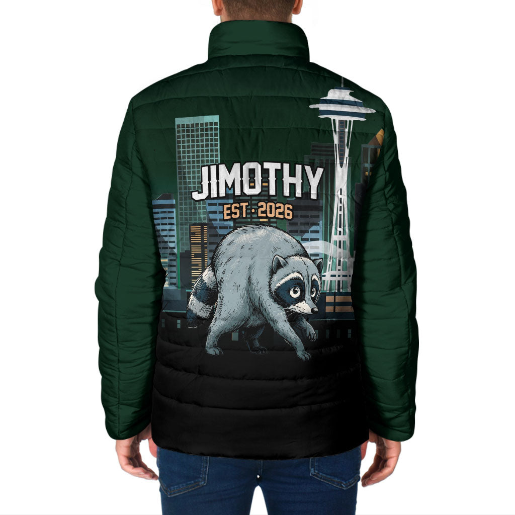 Raccoon Jimothy Runs This City Padded Jacket