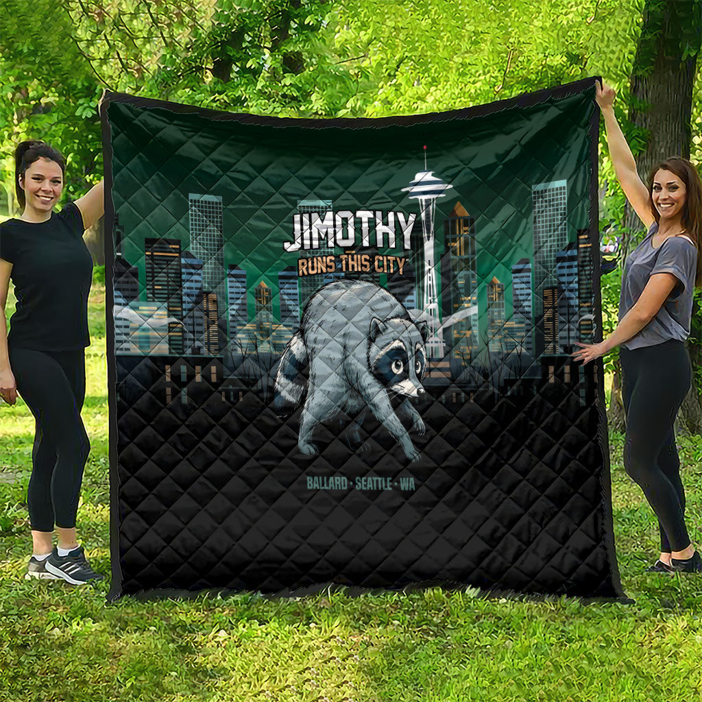 Raccoon Jimothy Runs This City Quilt