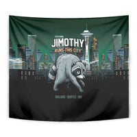 Raccoon Jimothy Runs This City Tapestry