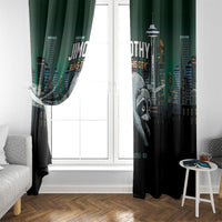 Raccoon Jimothy Runs This City Window Curtain