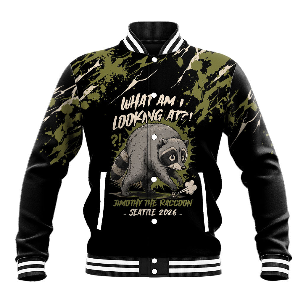 Personalized Raccoon Jimothy Meme Baseball Jacket What Am I Looking At