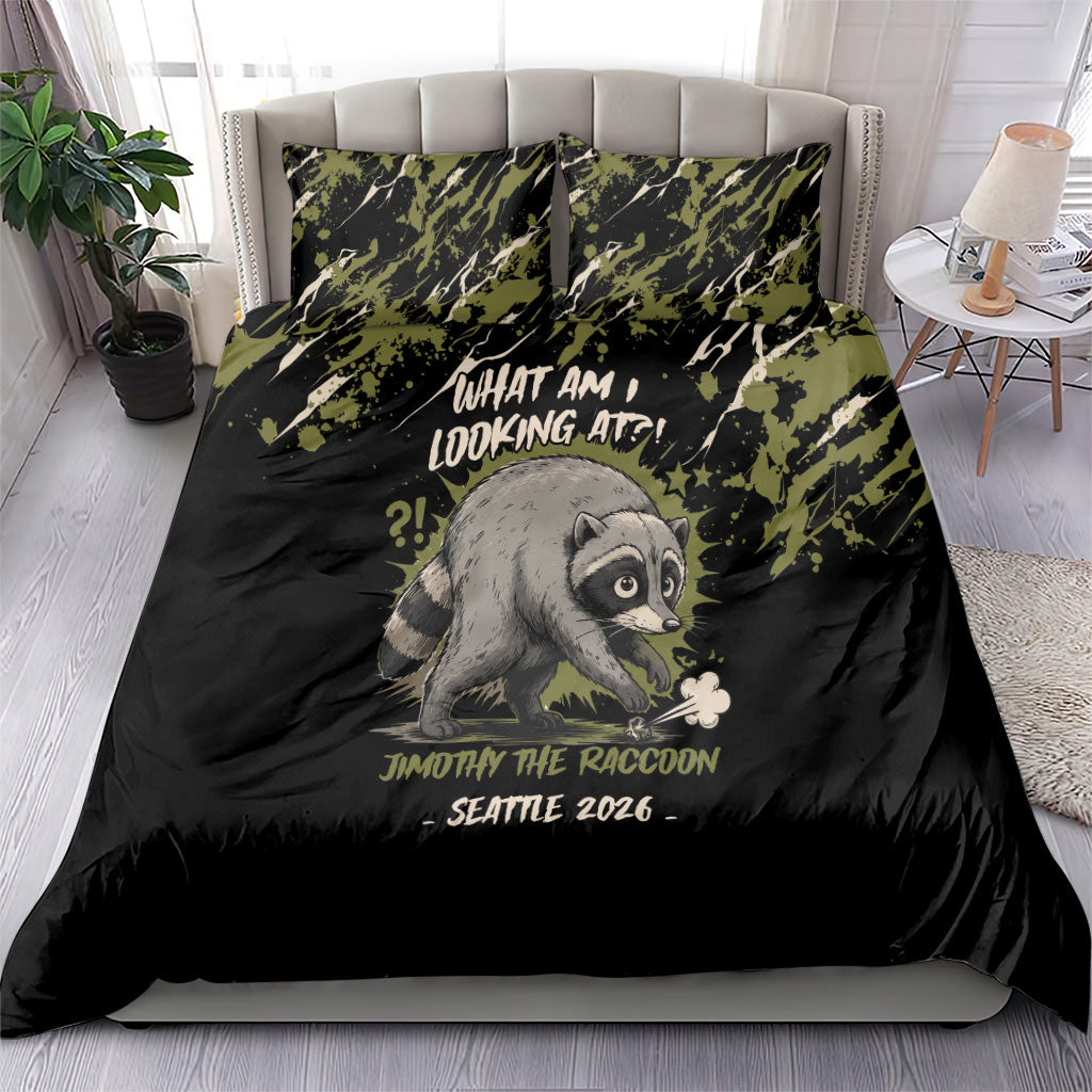 Raccoon Jimothy Meme Bedding Set What Am I Looking At