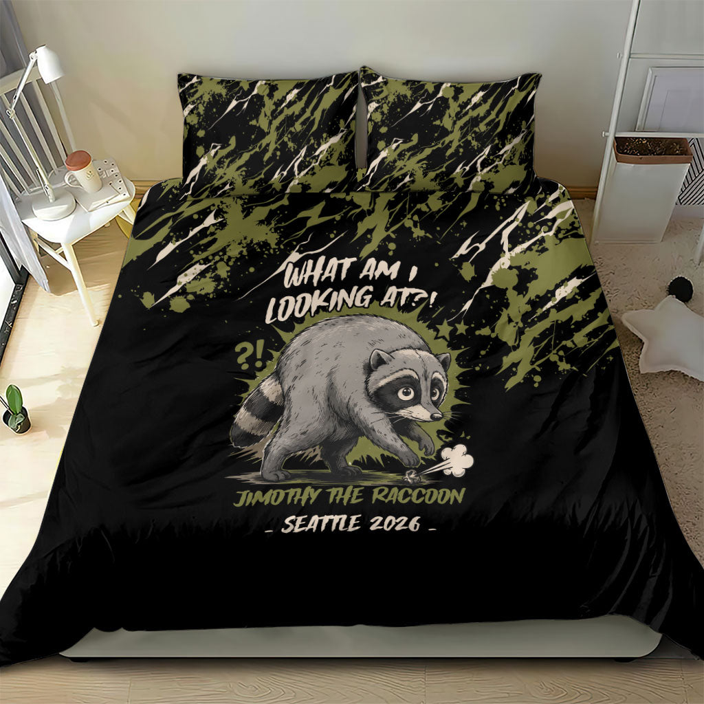 Raccoon Jimothy Meme Bedding Set What Am I Looking At