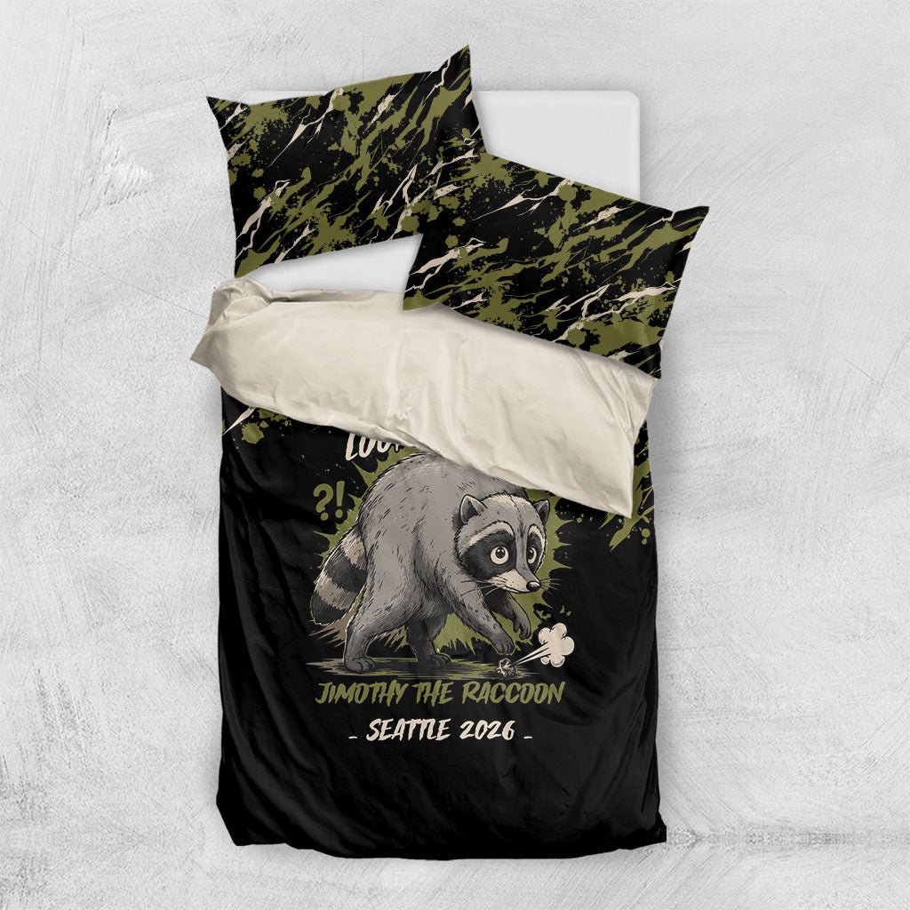 Raccoon Jimothy Meme Bedding Set What Am I Looking At
