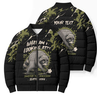 Personalized Raccoon Jimothy Meme Bomber Puffer Jacket What Am I Looking At