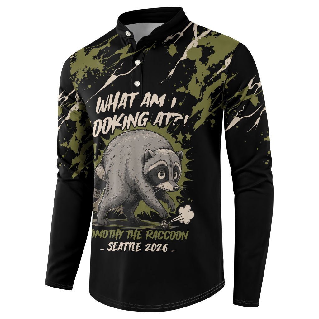 Personalized Raccoon Jimothy Meme Button Sweatshirt What Am I Looking At