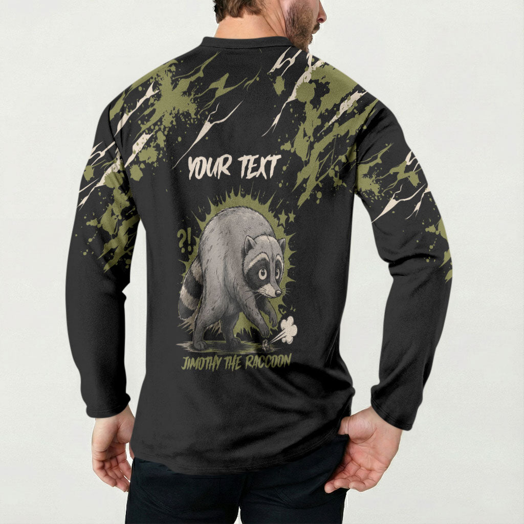 Personalized Raccoon Jimothy Meme Button Sweatshirt What Am I Looking At