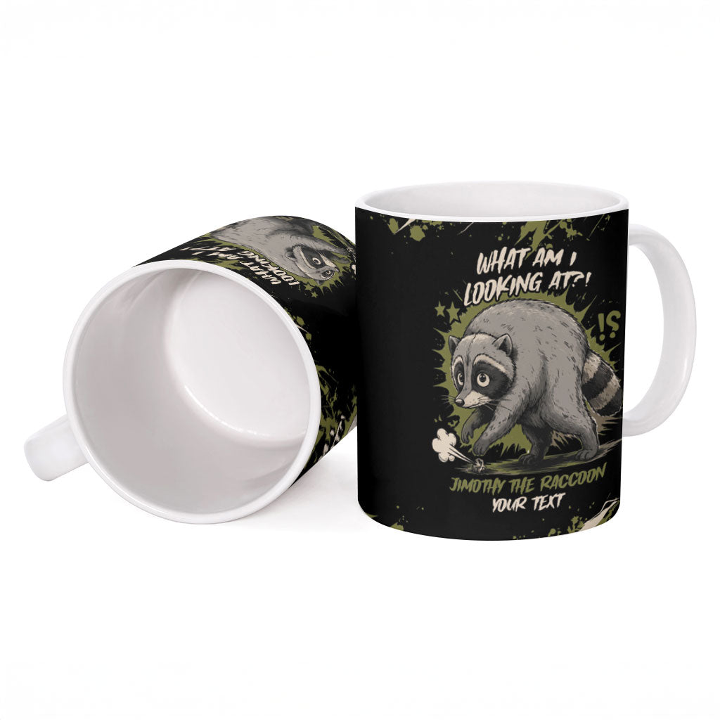 Personalized Raccoon Jimothy Meme Ceramic Mug What Am I Looking At