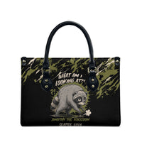 Raccoon Jimothy Meme Leather Bag What Am I Looking At