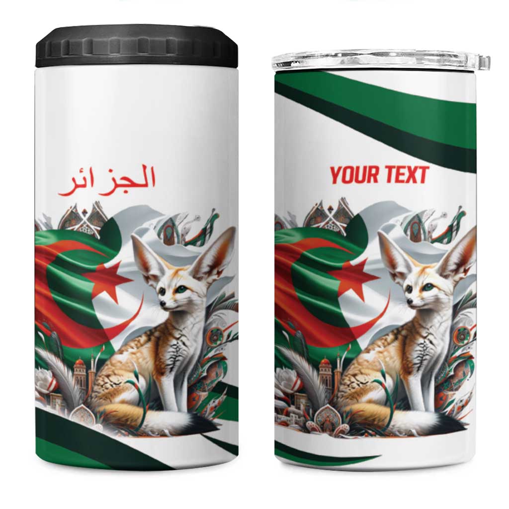 Algeria Fennec Fox Personalized 4 in 1 Can Cooler Tumbler with Algerian Culture and Nature LT9 - Wonder Print Shop