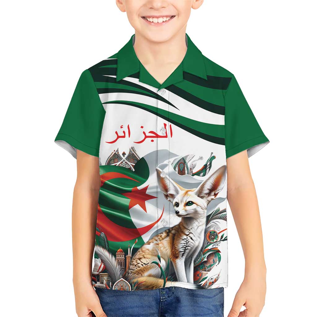 Algeria Fennec Fox Personalized Kid Hawaiian Shirt with Algerian Culture and Nature - Wonder Print Shop