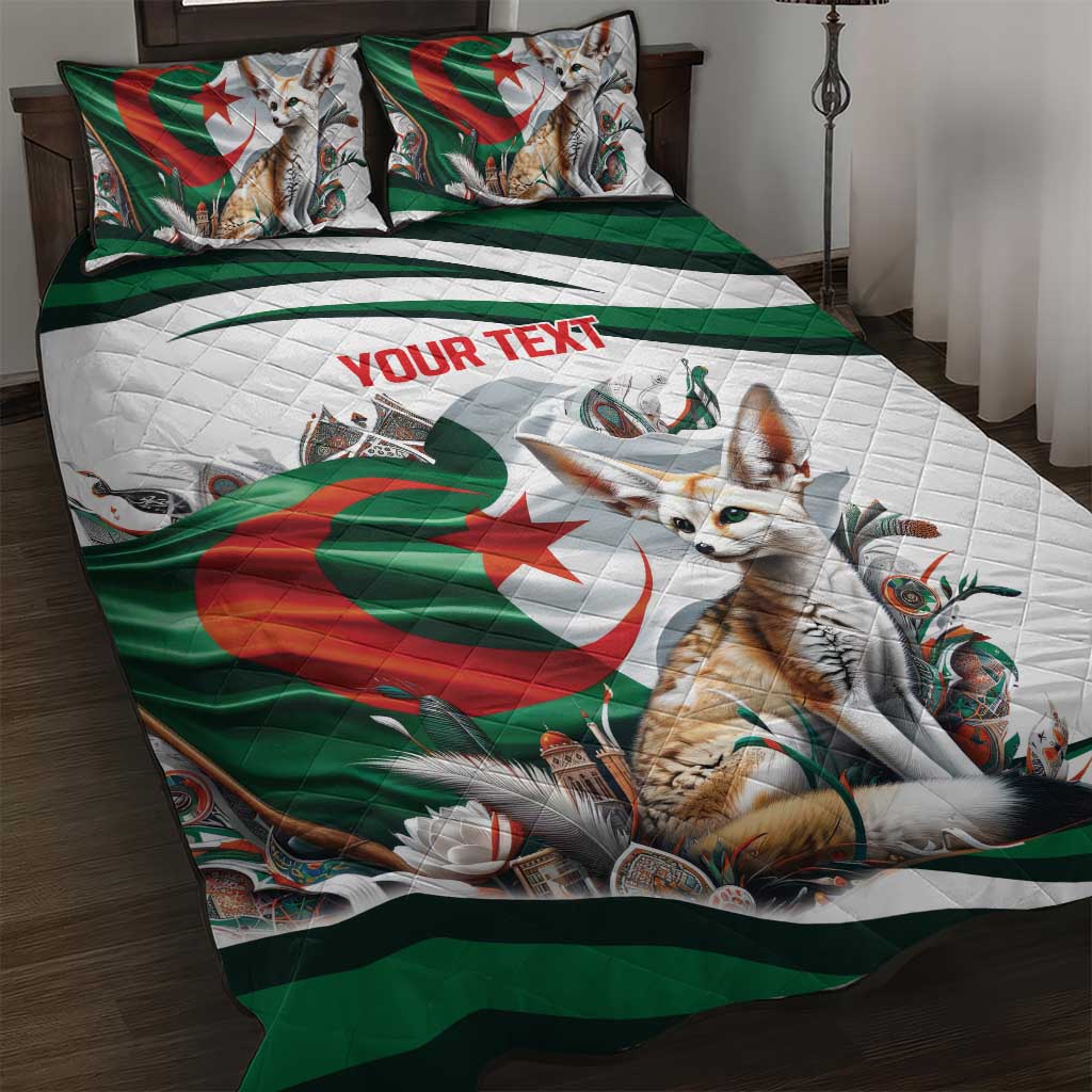 Algeria Fennec Fox Personalized Quilt Bed Set with Algerian Culture and Nature - Wonder Print Shop