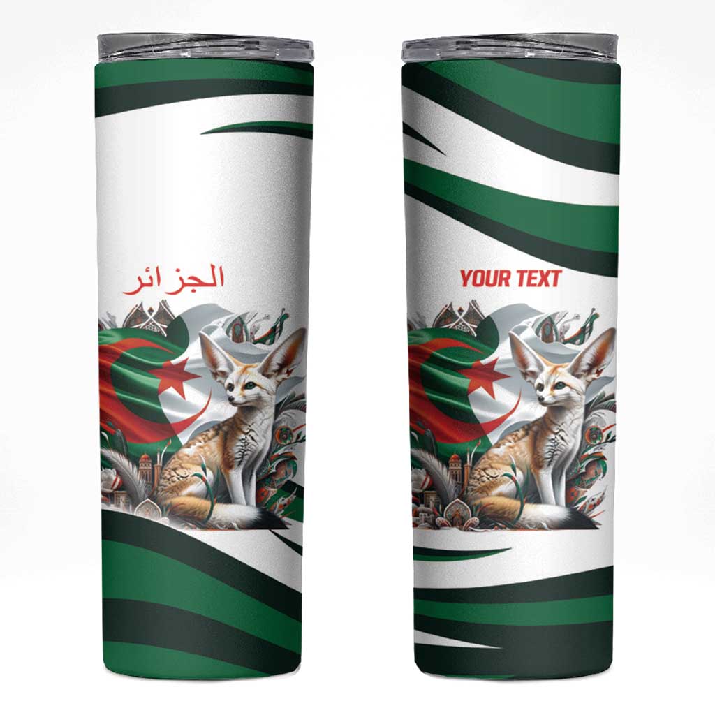 Algeria Fennec Fox Personalized Skinny Tumbler with Algerian Culture and Nature - Wonder Print Shop