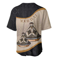 Black and cream baseball jersey back with “YOUR TEXT” and tajine cone illustrations