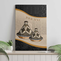 Framed canvas wall art with tajine dish pattern, black/cream, 'YOUR TEXT' above