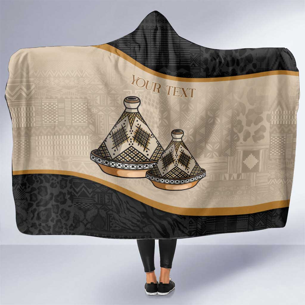 Algeria Tajine Dish Personalized Hooded Blanket with African Tribal Pattern