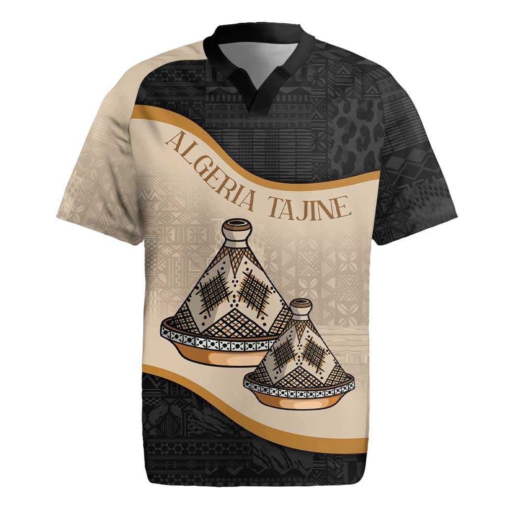 Algeria Tajine Dish Personalized Rugby Jersey with African Tribal Pattern - Wonder Print Shop