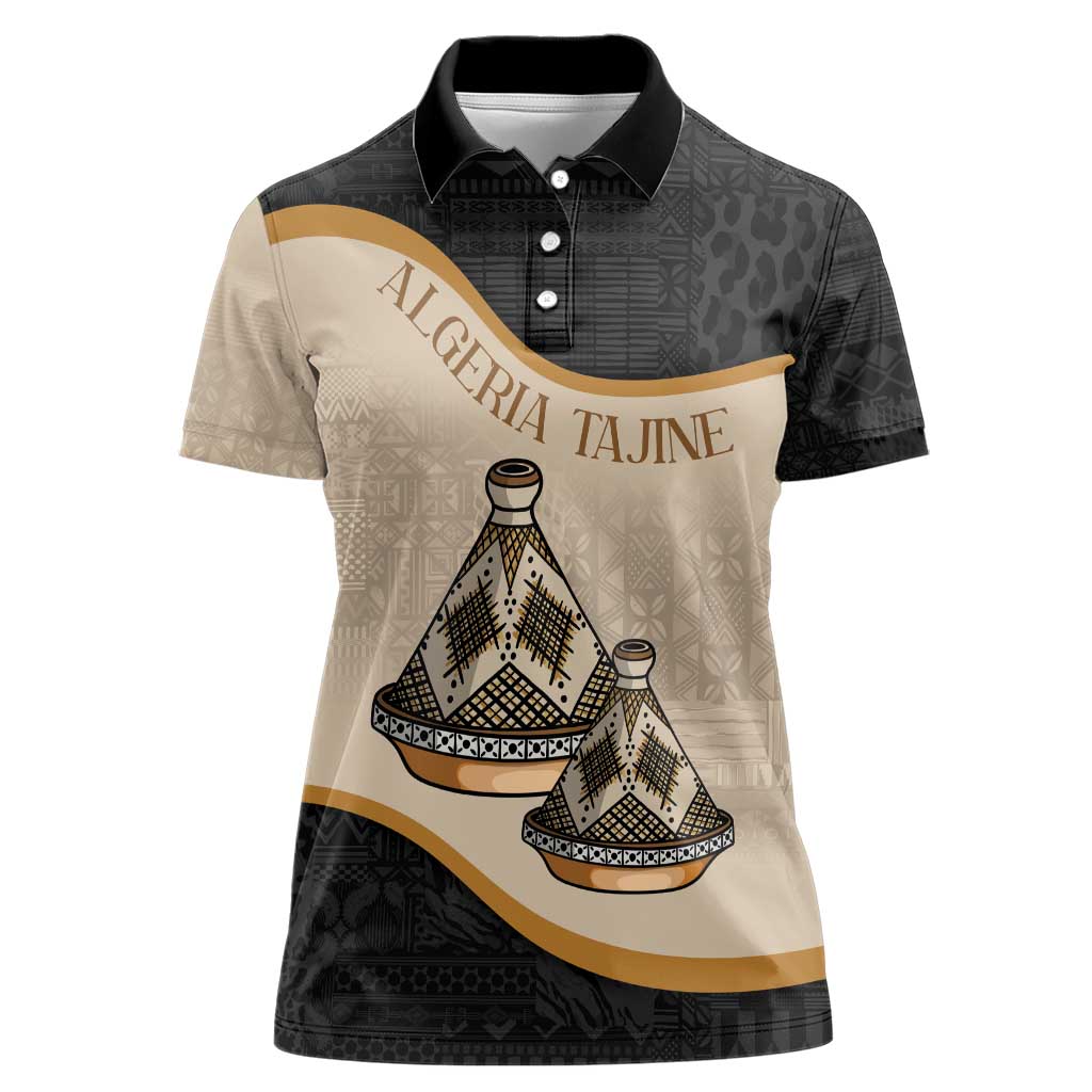 Algeria Tajine Dish Personalized Women Polo Shirt with African Tribal Pattern - Wonder Print Shop