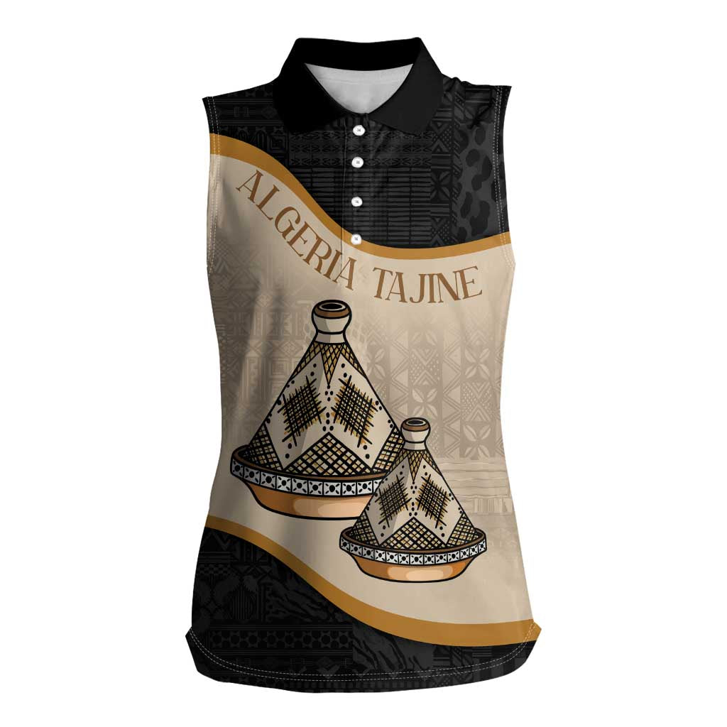 Algeria Tajine Dish Personalized Women Sleeveless Polo Shirt with African Tribal Pattern - Wonder Print Shop