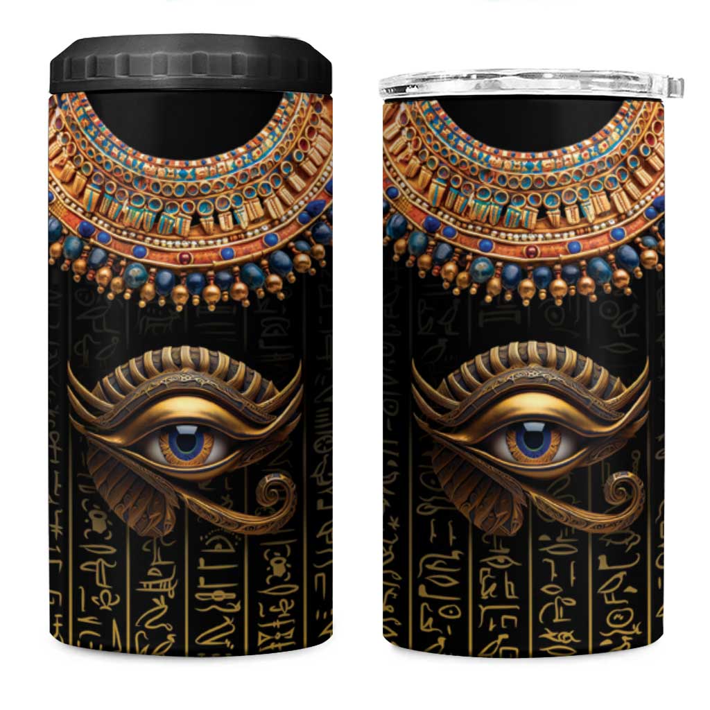 Egypt Eyes Of Horus 4 in 1 Can Cooler Tumbler with Egyptian Hieroglyphs LT9 - Wonder Print Shop