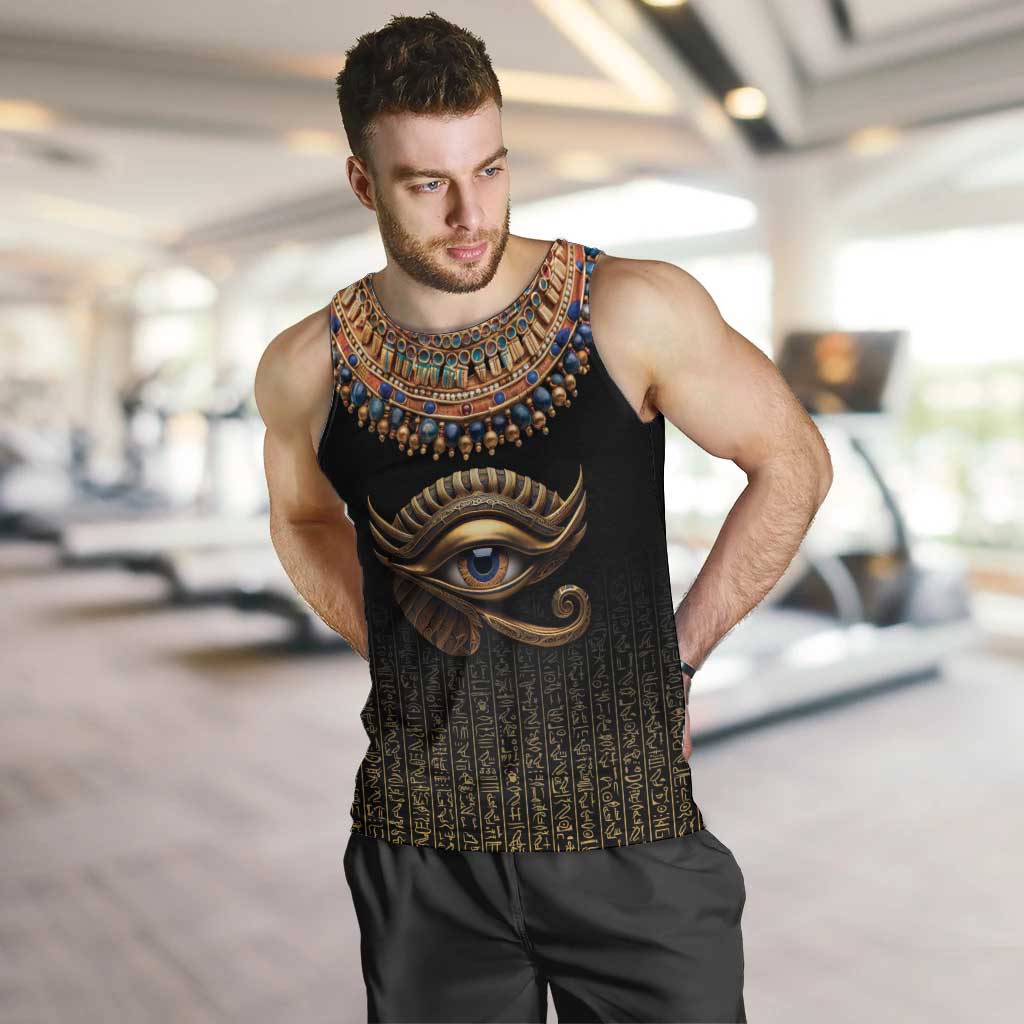 Egypt Eyes Of Horus Men Tank Top with Egyptian Hieroglyphs - Wonder Print Shop