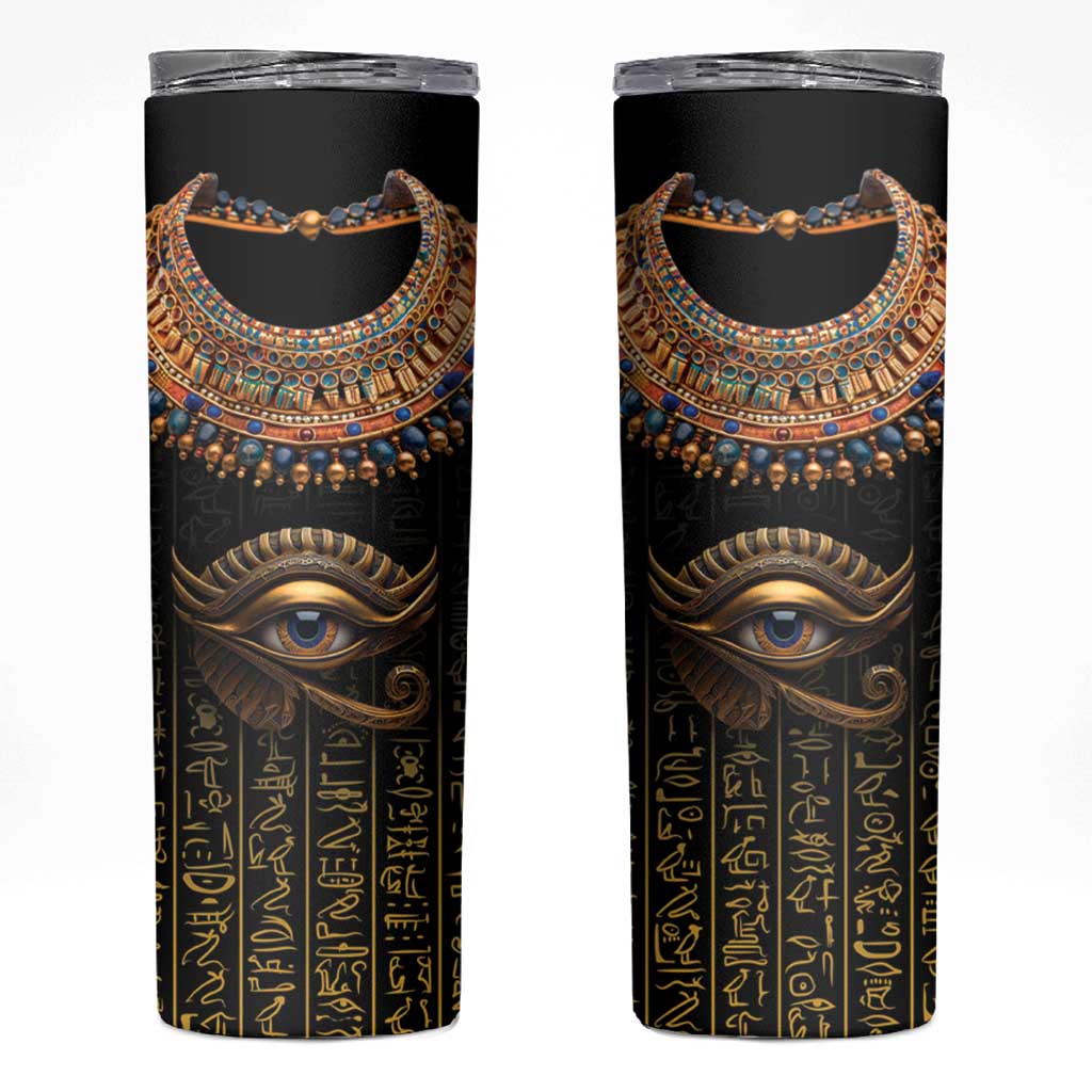 Egypt Eyes Of Horus Skinny Tumbler with Egyptian Hieroglyphs - Wonder Print Shop