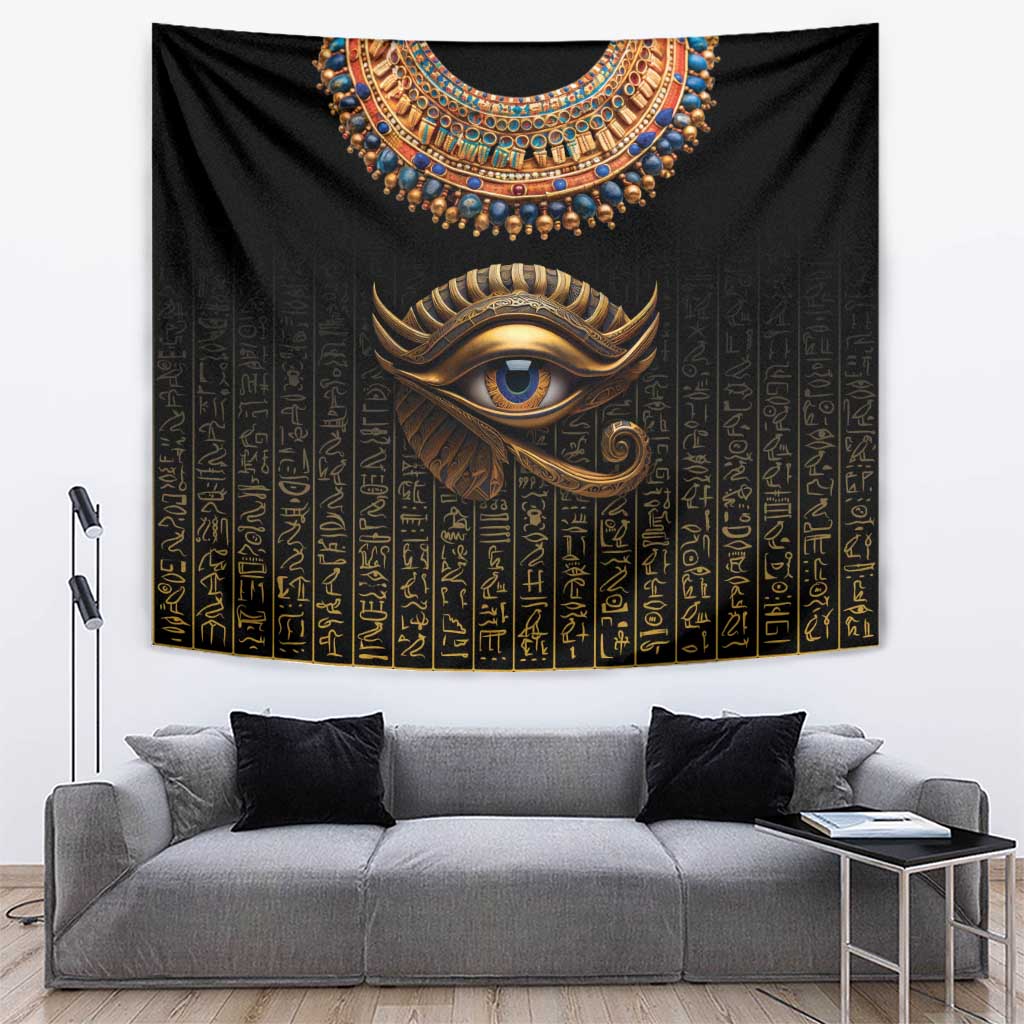 Egypt Eyes Of Horus Tapestry with Egyptian Hieroglyphs