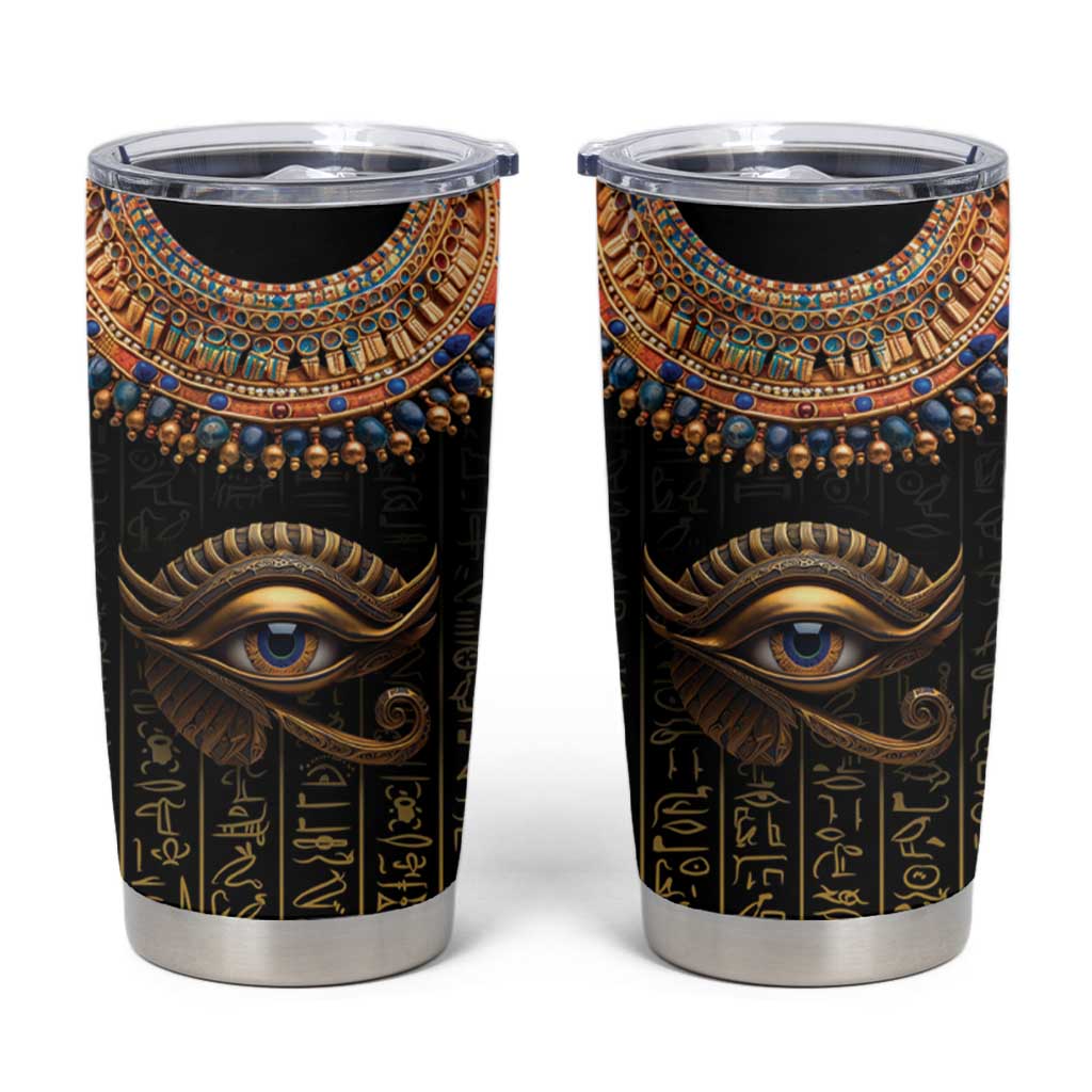 Egypt Eyes Of Horus Tumbler Cup with Egyptian Hieroglyphs - Wonder Print Shop