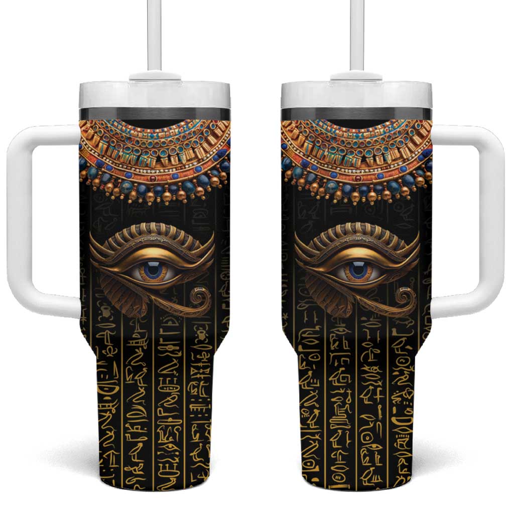 Egypt Eyes Of Horus Tumbler With Handle with Egyptian Hieroglyphs - Wonder Print Shop