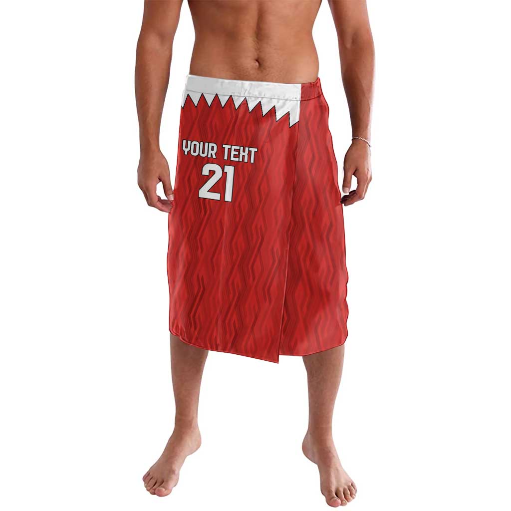 Red patterned shorts with white waistband, 'YOUR TENT' and No. 21