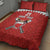 Custom Bahrain Cricket Quilt Bed Set Coat of arms of Bahrain with Sporty Pattern - Wonder Print Shop