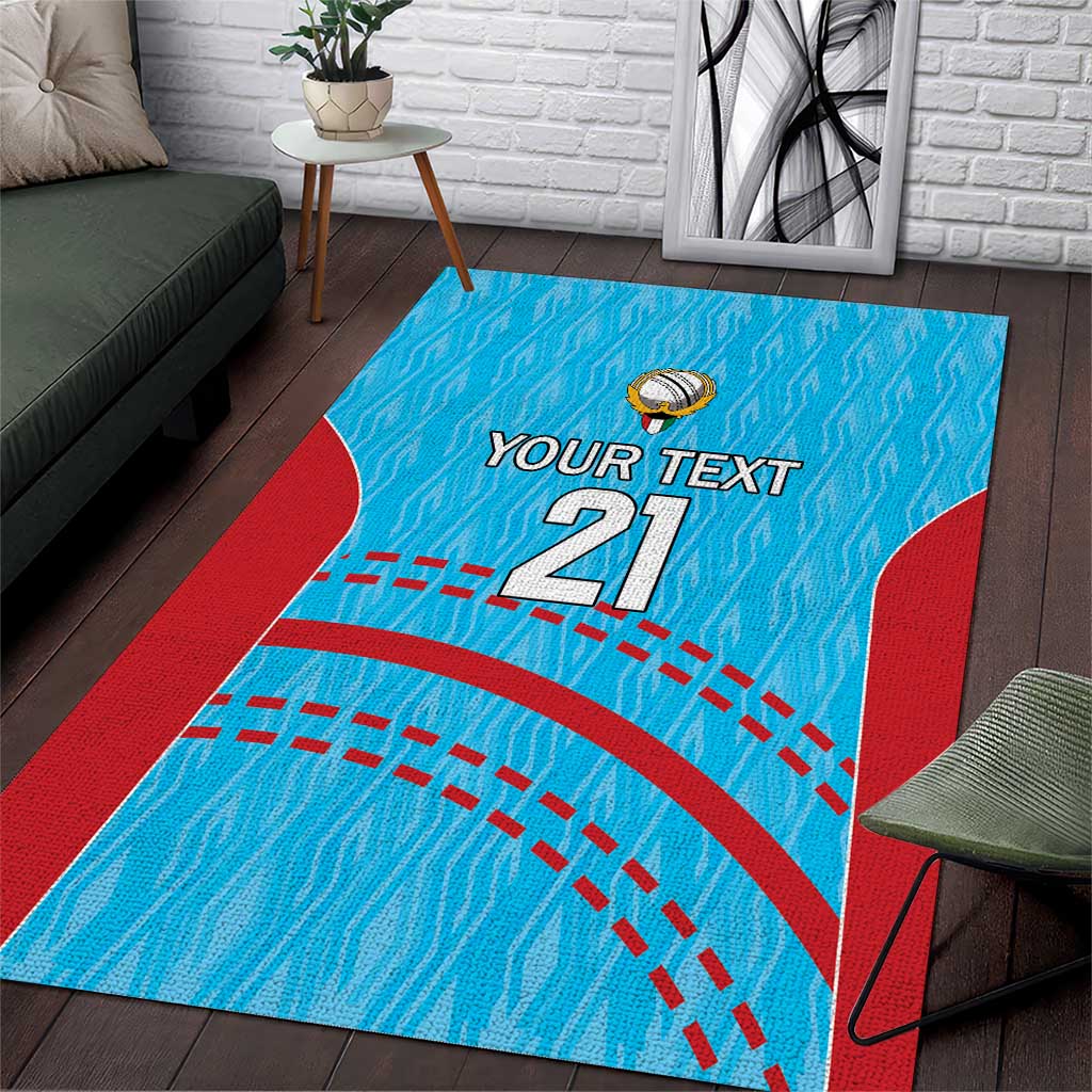 Custom Kuwait Cricket Area Rug Kuwayt Sporty Pattern LT9 - Wonder Print Shop